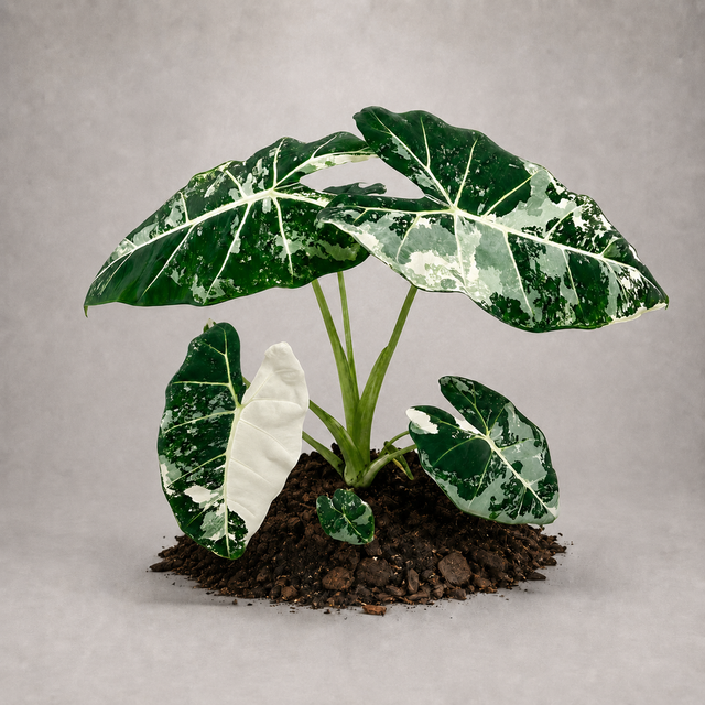 Alocasia micholitziana 'Frydek' als adulte Samtpflanze