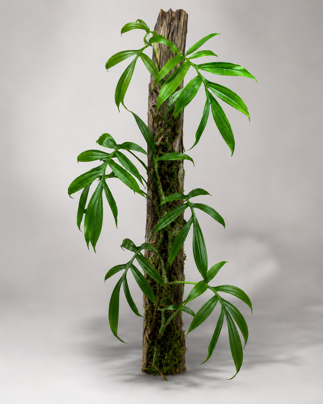 Monstera subpinnata als adulte Pflanze mit gefiederten Blättern