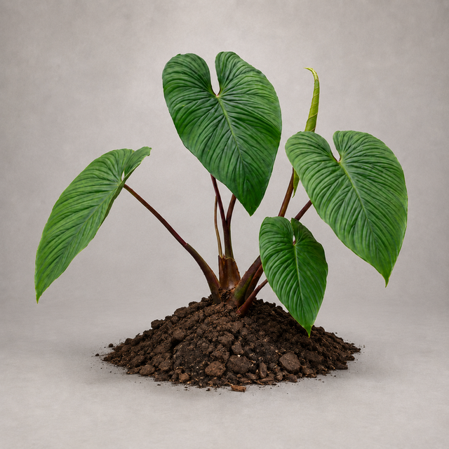 Philodendron mamei 'Green' als adulte kriechende Philodendron-Pflanze