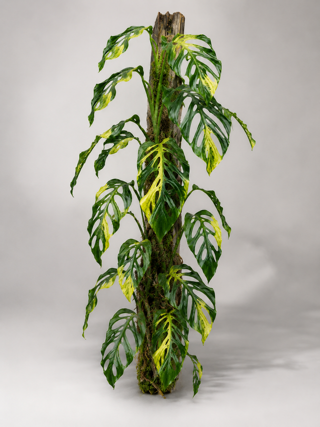 Monstera acacoyaguensis 'Variegata' als adulte panaschierte Pflanze