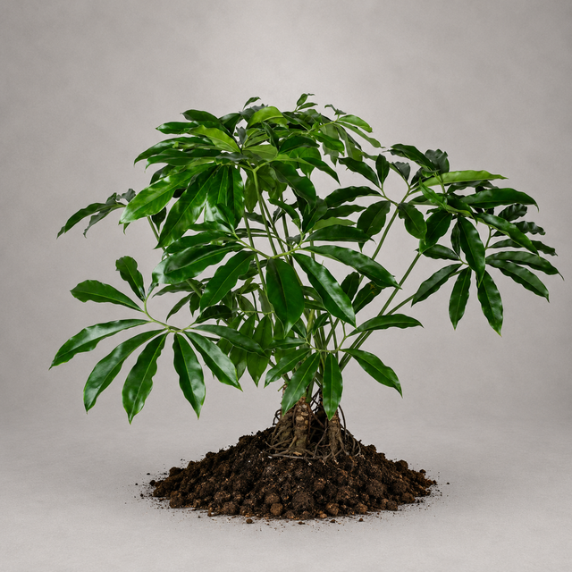 Philodendron goeldii als adulte Pflanze mit fingerförmig geteilten Blättern