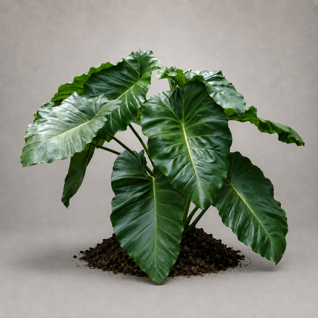Philodendron pinnatifidum × verrucosum als adulte Hybridpflanze mit gelappten Blättern